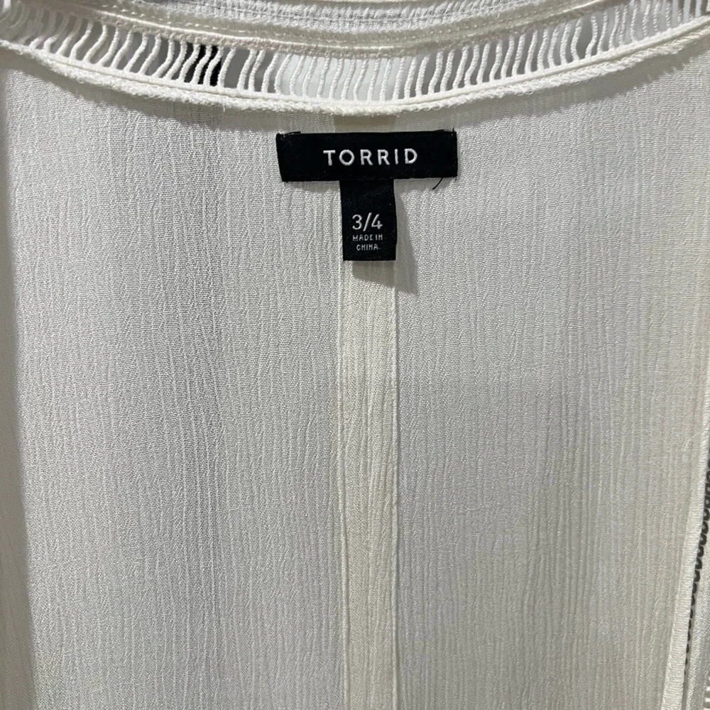 Torrid Cream and Gray Cardigan - Picture 3 of 3